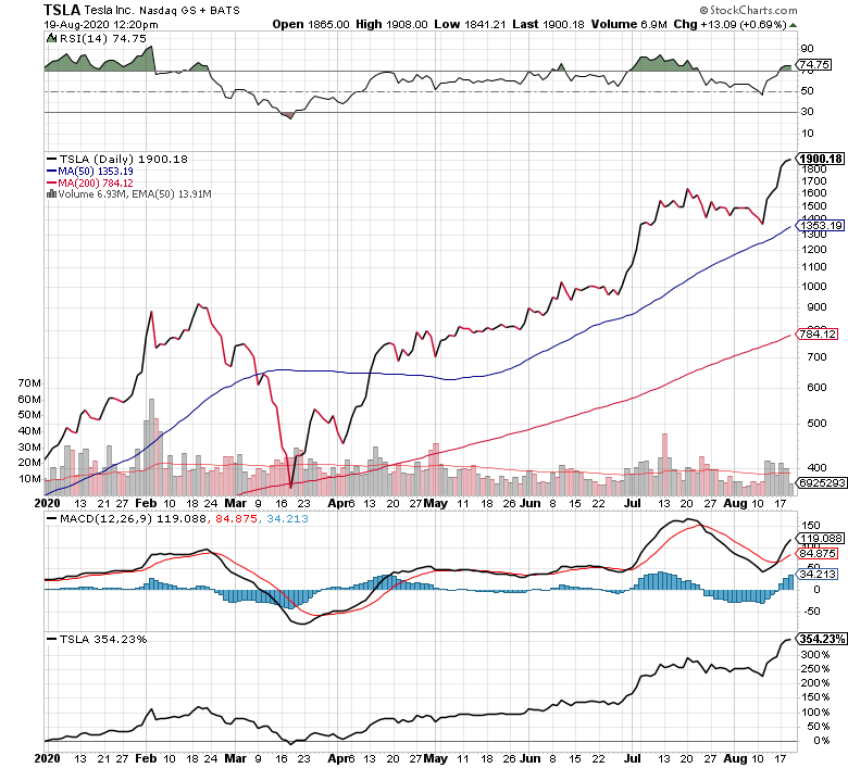 Tesla YTD Performance Graph
